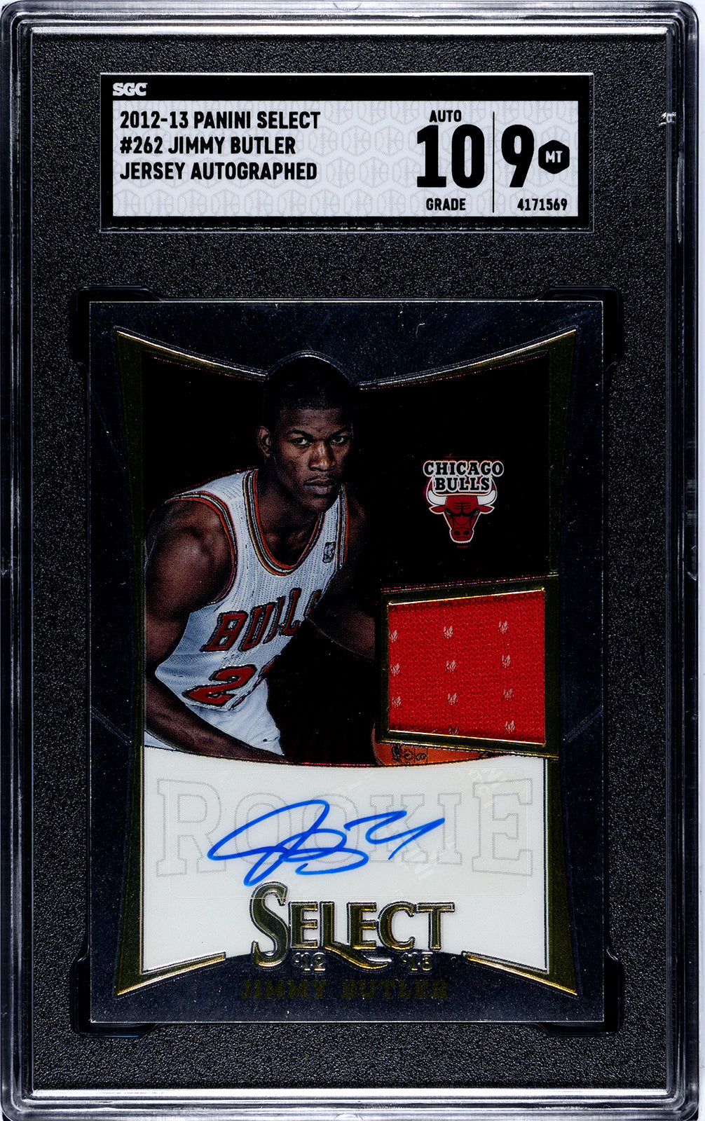2012-13 Jimmy Butler Rookie Patch Panini Select SGC 9