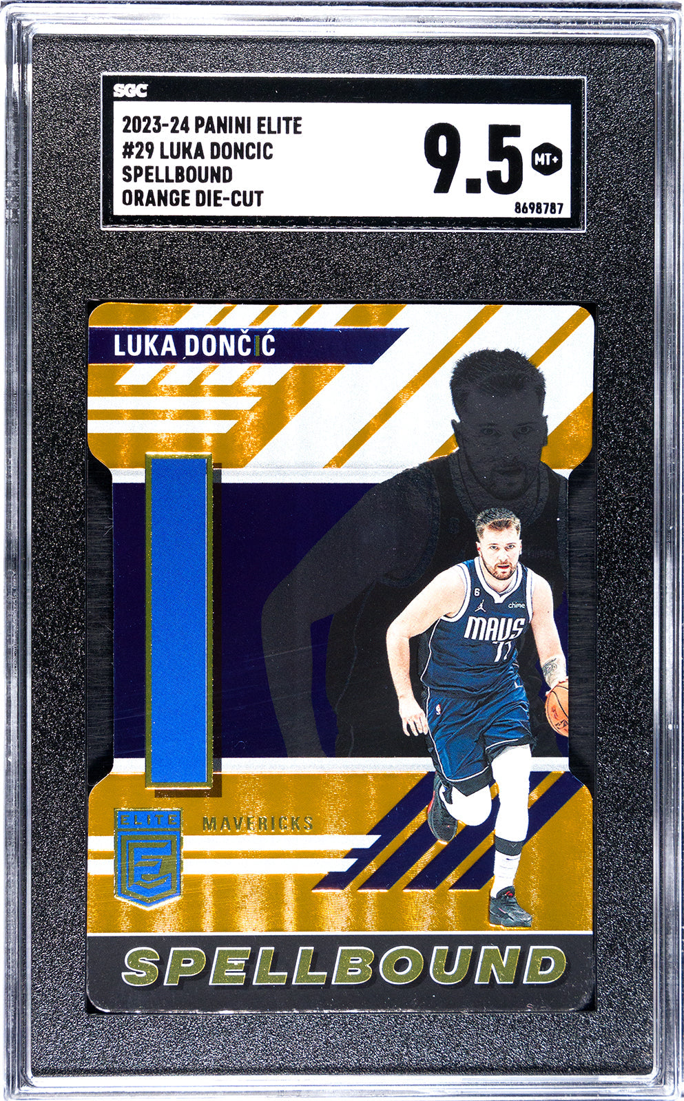 doncic_luka_2023-24_panini_elite_29_luka_doncic_spellbound_orange_die-cut_sgc-grade-9pt5_auth-8698787