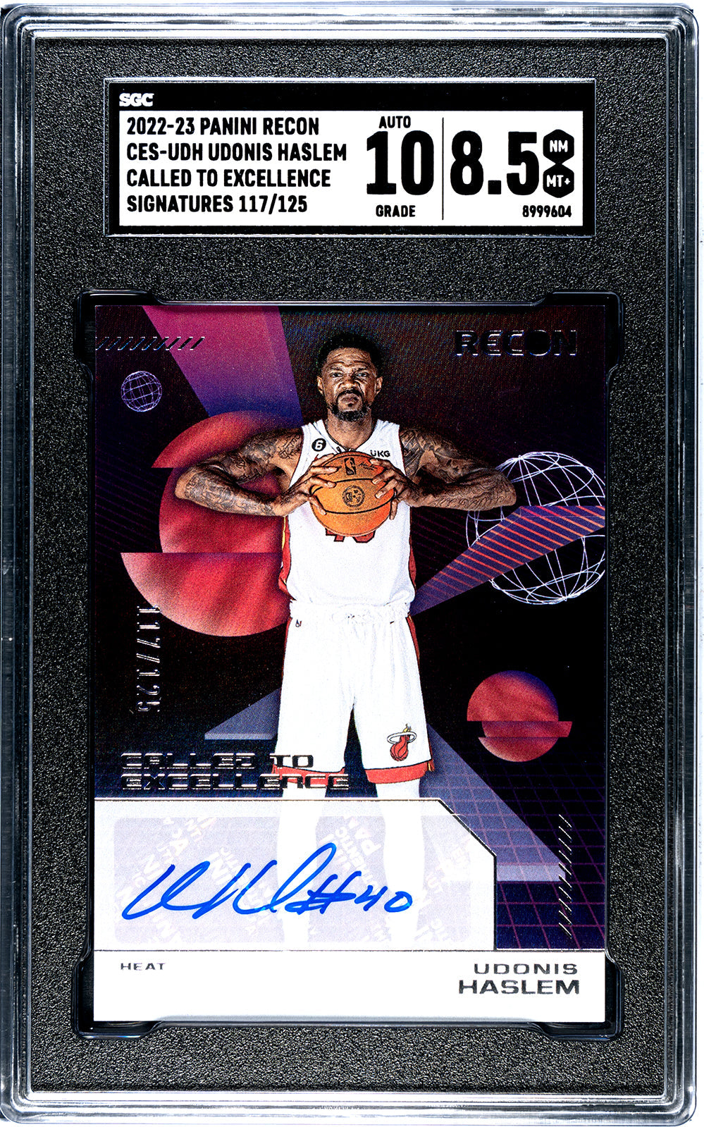 haslem_udonis_2022-23_panini_recon_ces-udh_udonis_haslem_called_to_excellence_signatures_117-125_sgc-grade-8pt5-auto-10_auth-8999604