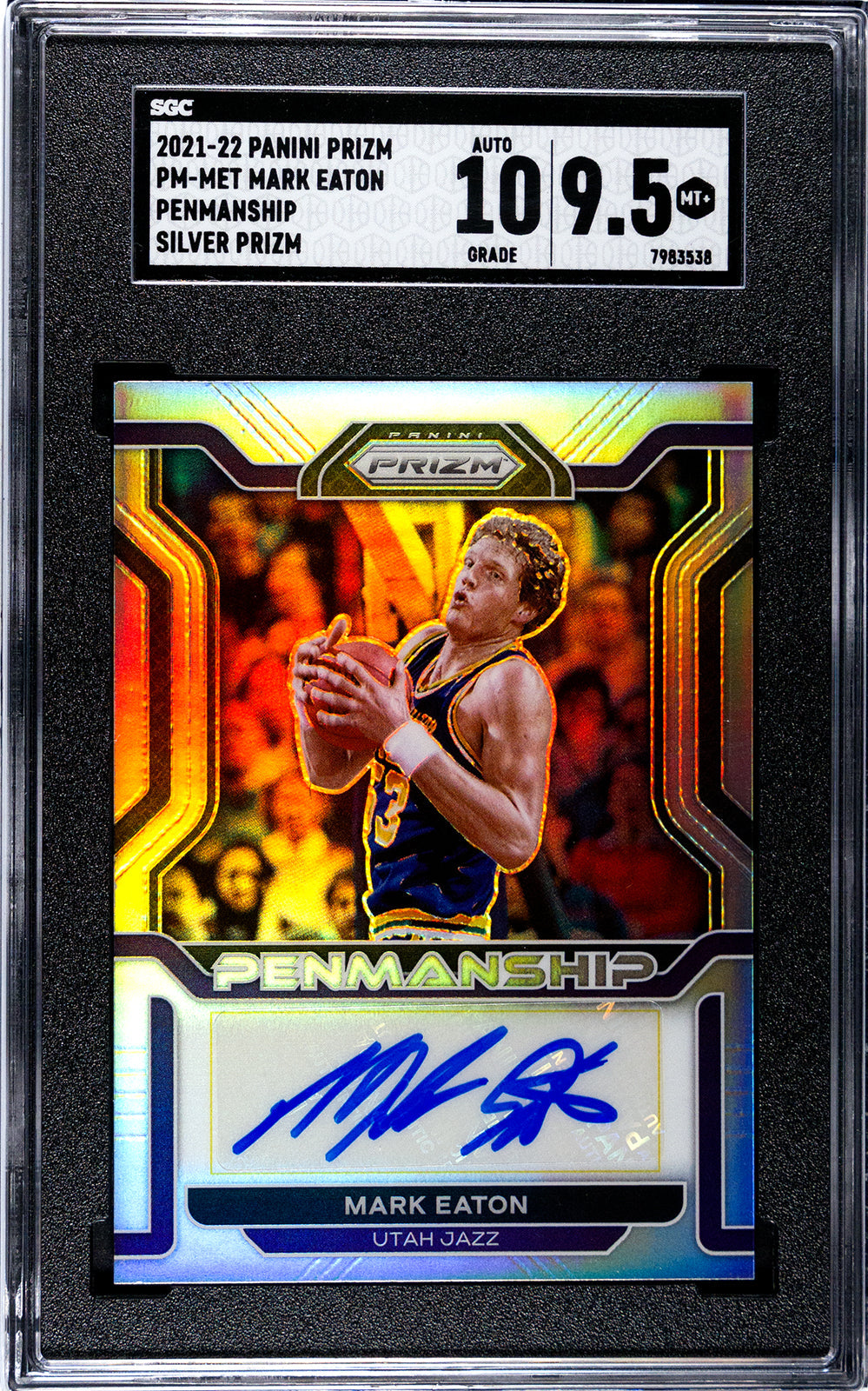 2021-22 Mark Eaton Prizm Penmanship  SGC 9.5