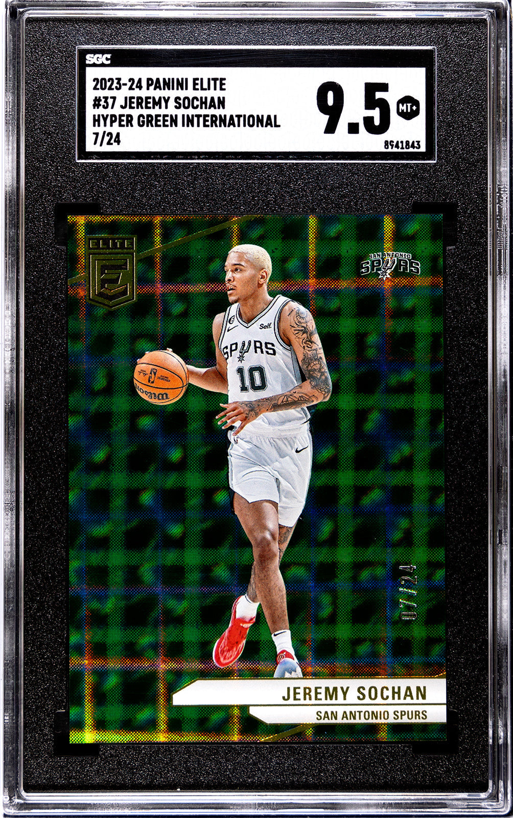sochan_jeremy_2023-24_panini_elite_37_jeremy_sochan_hyper_green_international_7-24_sgc-grade-9pt5_auth-8941843